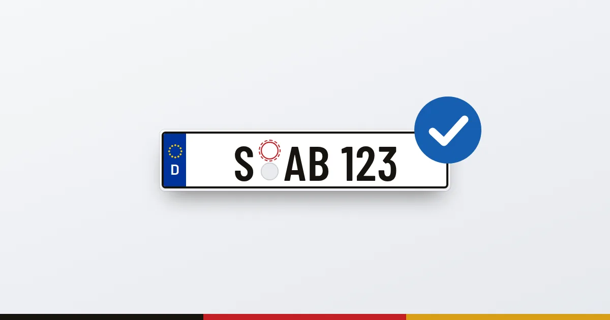 Kennzeichen mit entfernter Stempelplakette