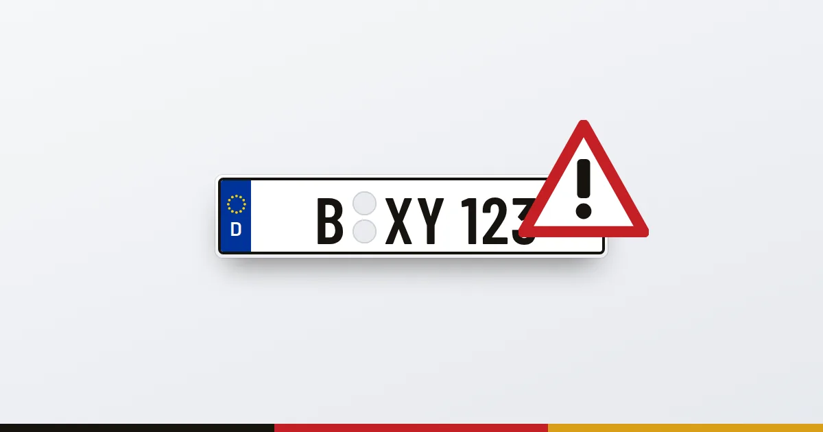 Kennzeichen mit Warnschild